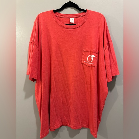Peach State Pride Tops - Peach State Pride Short Sleeve Pocket Logo Tee Size XXL Red